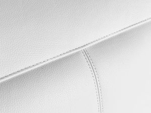 Homeroots White Italian Leather Power Reclining L Shaped Five Piece Corner Sectional White  532763