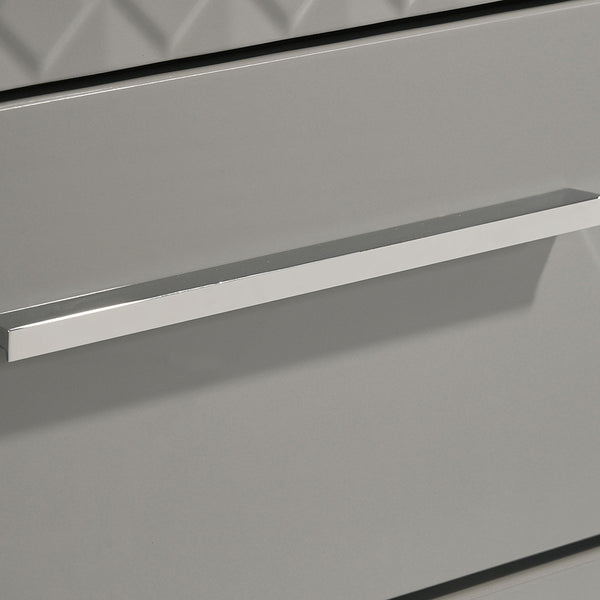 English Elm Pierce Grey High Gloss Nightstand with 2 Smooth Drawers, Felt-Lined Top, Modern Mirrored Finish B062P378424