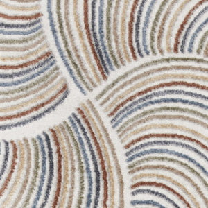 Homeroots 12' Blue And Ivory Abstract Washable Runner Rug - Durable, Stylish, Perfect For Hallways & More!  Polyester 532819