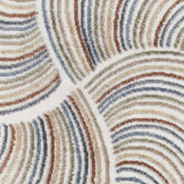 Homeroots 12' Blue And Ivory Abstract Washable Runner Rug - Durable, Stylish, Perfect For Hallways & More!  Polyester 532819