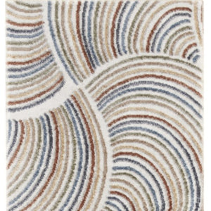 Homeroots 12' Blue And Ivory Abstract Washable Runner Rug - Durable, Stylish, Perfect For Hallways & More!  Polyester 532819