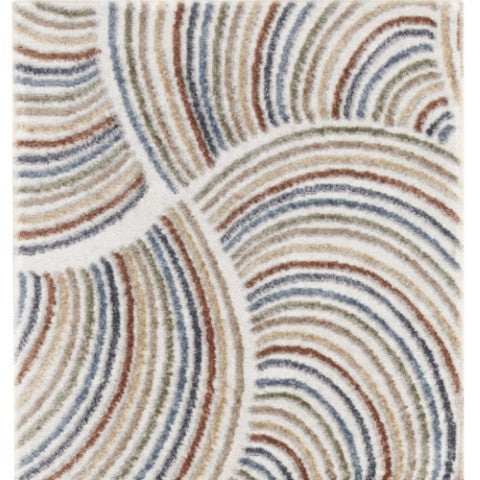 Homeroots 12' Blue And Ivory Abstract Washable Runner Rug - Durable, Stylish, Perfect For Hallways & More!  Polyester 532819