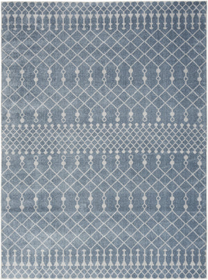 Homeroots 5' X 7' Blue And Ivory Abstract Power Loom Washable Area Rug  Polyester 532824