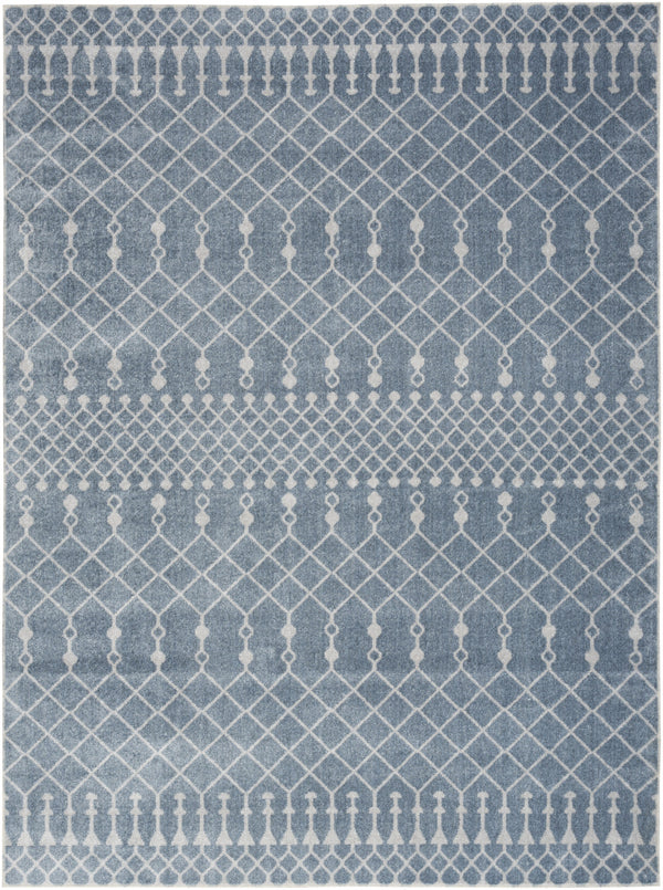 Homeroots 5' X 7' Blue And Ivory Abstract Power Loom Washable Area Rug  Polyester 532824