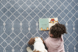 Homeroots 5' X 7' Blue And Ivory Abstract Power Loom Washable Area Rug  Polyester 532824