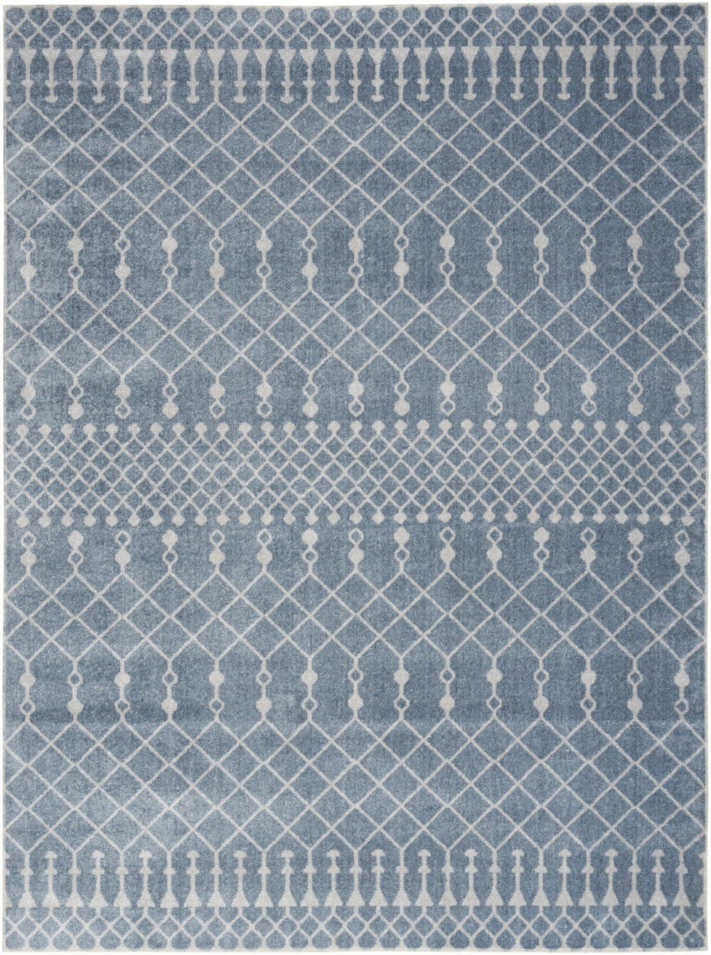 Homeroots 7' X 9' Blue And Ivory Abstract Power Loom Washable Area Rug  Polyester 532826