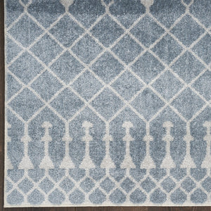 Homeroots 7' X 9' Blue And Ivory Abstract Power Loom Washable Area Rug  Polyester 532826