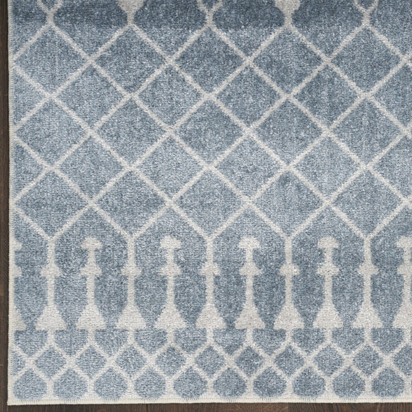 Homeroots 7' X 9' Blue And Ivory Abstract Power Loom Washable Area Rug  Polyester 532826
