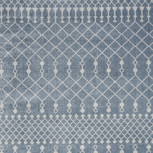 Homeroots 7' X 9' Blue And Ivory Abstract Power Loom Washable Area Rug  Polyester 532826