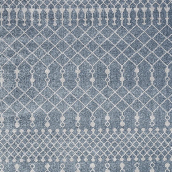 Homeroots 7' X 9' Blue And Ivory Abstract Power Loom Washable Area Rug  Polyester 532826