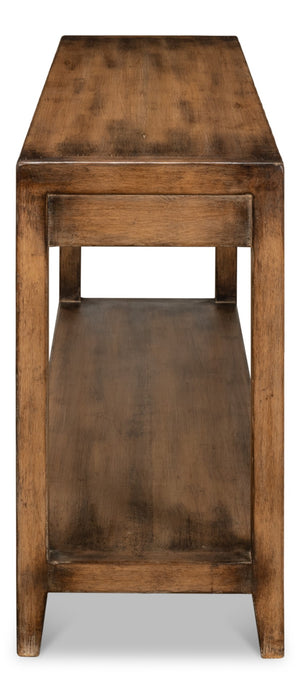 Sarreid Anton Console - Elegant 3-drawer Design In Pine With Stunning French Walnut Finish For Your Home Brown  53282