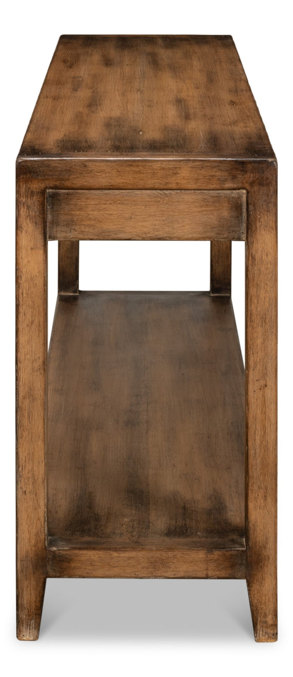Sarreid Anton Console - Elegant 3-drawer Design In Pine With Stunning French Walnut Finish For Your Home Brown  53282