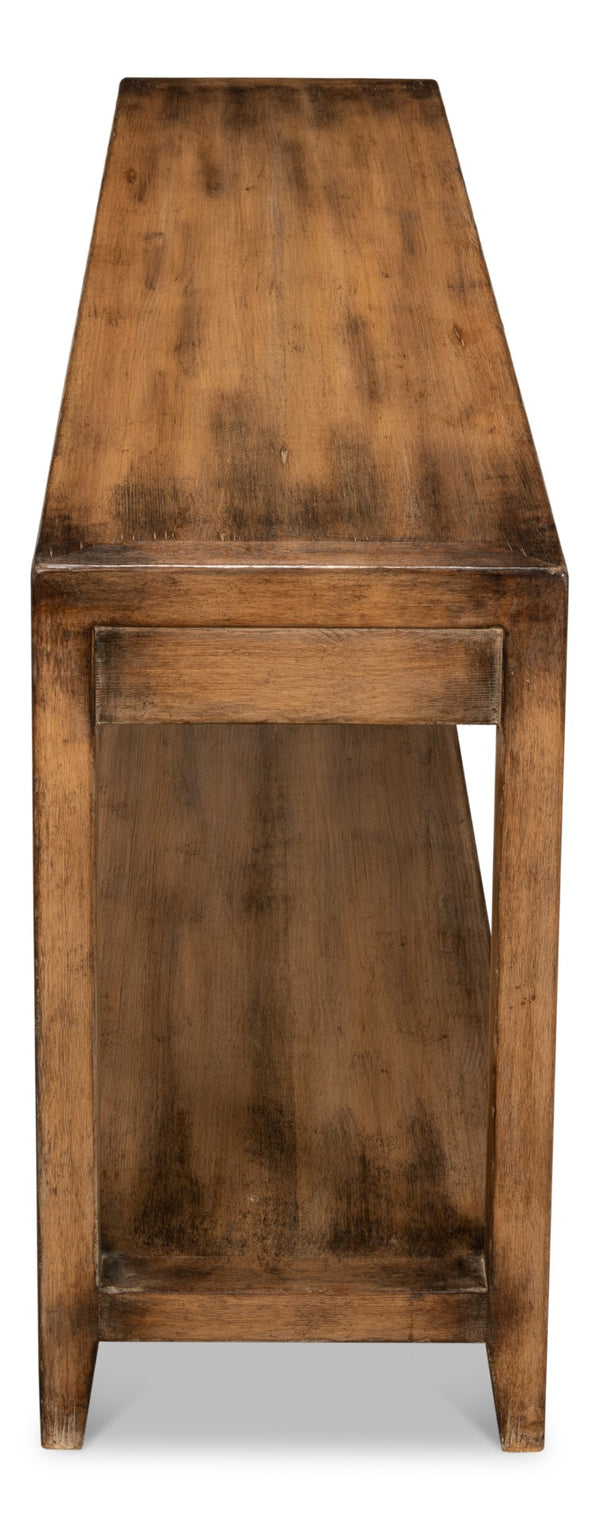 Sarreid Anton Console - Elegant 3-drawer Design In Pine With Stunning French Walnut Finish For Your Home Brown  53282