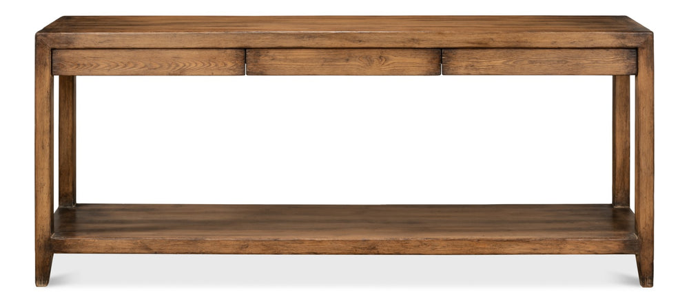 Sarreid Anton Console - Elegant 3-drawer Design In Pine With Stunning French Walnut Finish For Your Home Brown  53282