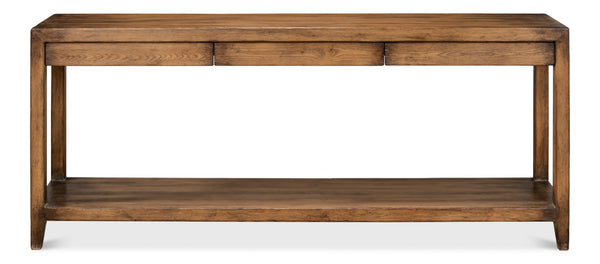 Sarreid Anton Console - Elegant 3-drawer Design In Pine With Stunning French Walnut Finish For Your Home Brown  53282