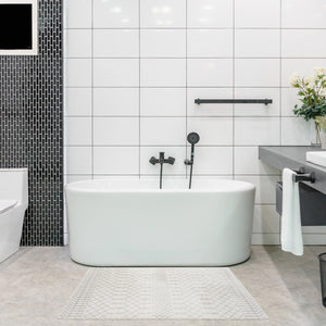 Homeroots 8' X 10' Blue And Ivory Abstract Power Loom Washable Area Rug  Polyester 532830