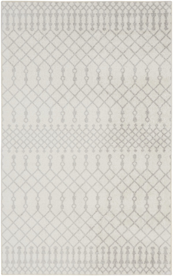 Homeroots 8' X 10' Blue And Ivory Abstract Power Loom Washable Area Rug  Polyester 532830