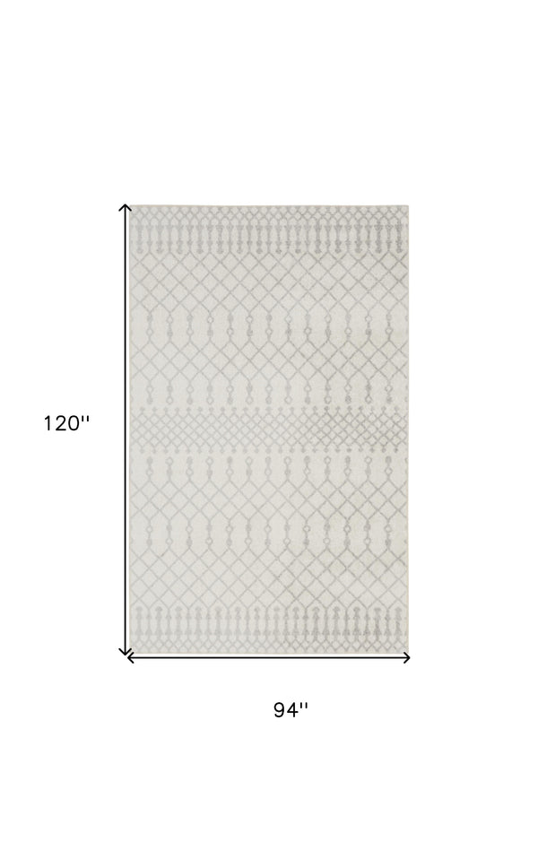 Homeroots 8' X 10' Blue And Ivory Abstract Power Loom Washable Area Rug  Polyester 532830