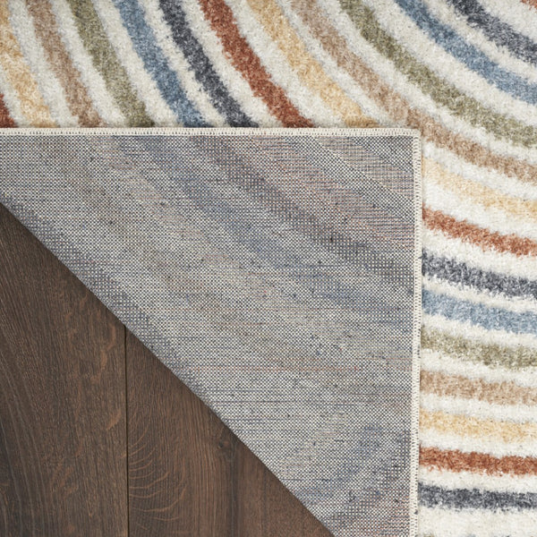 HomeRoots 8' Blue and Ivory Abstract Area Rug – Modern Power Loom Design, Washable, Durable for High Traffic Spaces 8' X 10' 532831