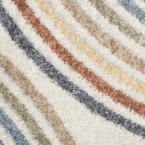 HomeRoots 8' Blue and Ivory Abstract Area Rug – Modern Power Loom Design, Washable, Durable for High Traffic Spaces 8' X 10' 532831