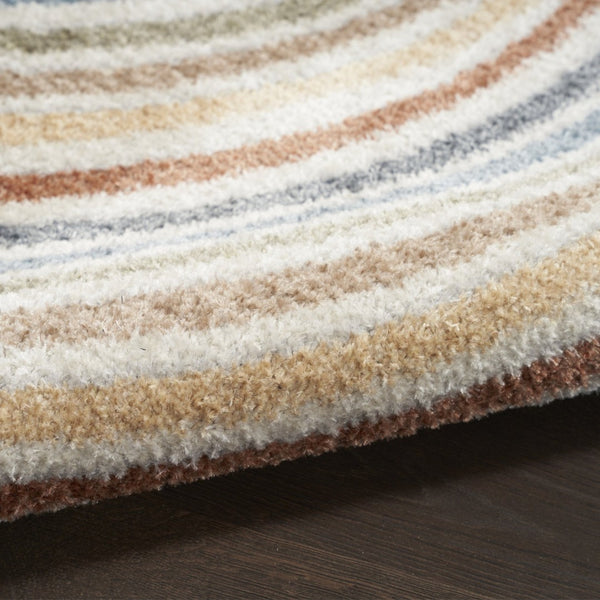 HomeRoots 8' Blue and Ivory Abstract Area Rug – Modern Power Loom Design, Washable, Durable for High Traffic Spaces 8' X 10' 532831