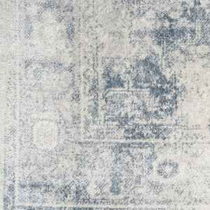 Homeroots 8' X 10' Blue And Ivory Abstract Power Loom Washable Area Rug  Polyester 532831
