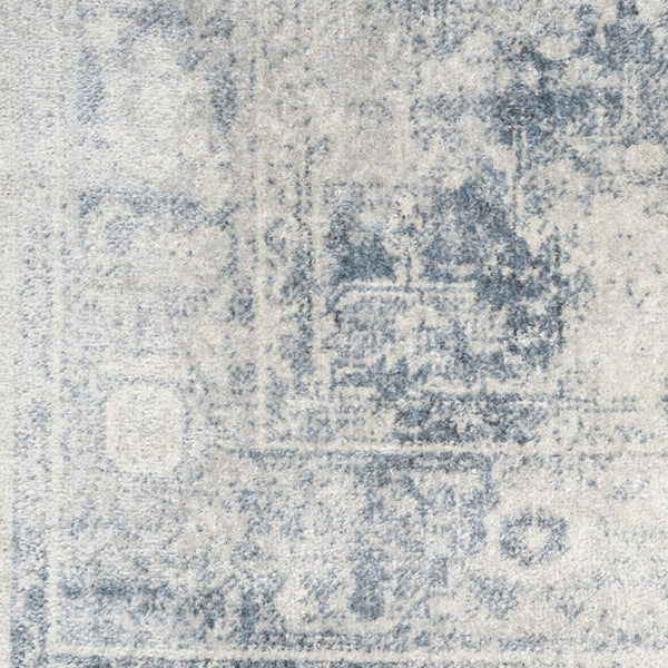 Homeroots 8' X 10' Blue And Ivory Abstract Power Loom Washable Area Rug  Polyester 532831