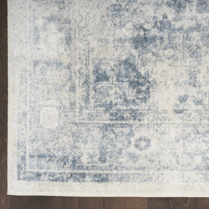 Homeroots 8' X 10' Blue And Ivory Abstract Power Loom Washable Area Rug  Polyester 532831