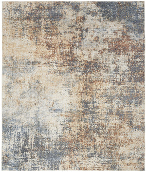 HomeRoots 9' Abstract Blue and Ivory Distressed Area Rug - Stylish, Washable, Perfect for High-Traffic Spaces 9' X 12' 532833