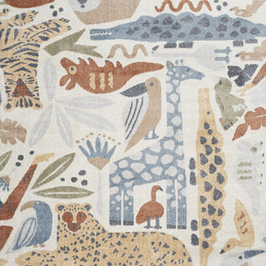 Homeroots 5' X 7' Ivory Blue And Gray Animal Print Washable Area Rug  Polyester 532839