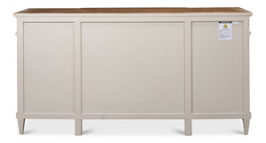 Sarreid Theo Buffet - Elegant Sage Finish With Natural Top - Stylish Pine Storage For Modern Dining Spaces Green  53283