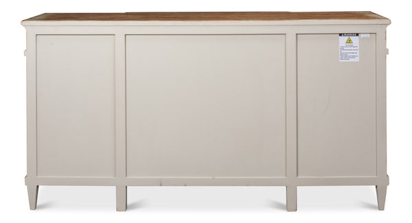 Sarreid Theo Buffet - Elegant Sage Finish With Natural Top - Stylish Pine Storage For Modern Dining Spaces Green  53283