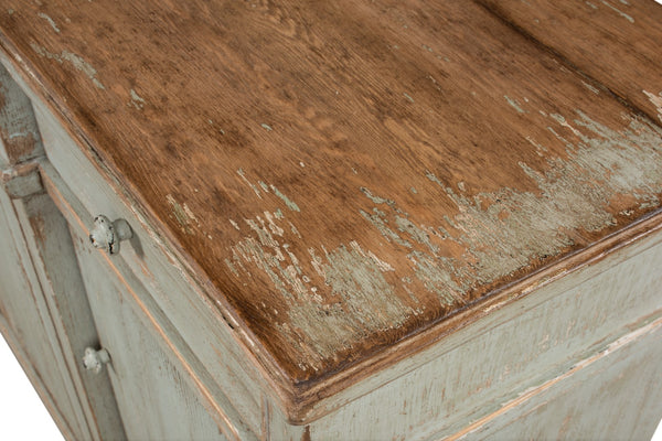 Sarreid Theo Buffet - Elegant Sage Finish With Natural Top - Stylish Pine Storage For Modern Dining Spaces Green  53283