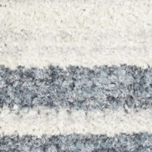 Homeroots 5' X 7' Ivory Blue And Gray Kids Jungle Animal Print Washable Area Rug  Polyester 532840