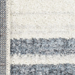 Homeroots 5' X 7' Ivory Blue And Gray Kids Jungle Animal Print Washable Area Rug  Polyester 532840