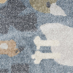 HomeRoots 7' X 9' Washable Animal Print Area Rug in Ivory, Blue, and Gray - Stylish, Durable, and Versatile! 532842
