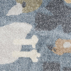 HomeRoots 7' X 9' Washable Animal Print Area Rug in Ivory, Blue, and Gray - Stylish, Durable, and Versatile! 532842
