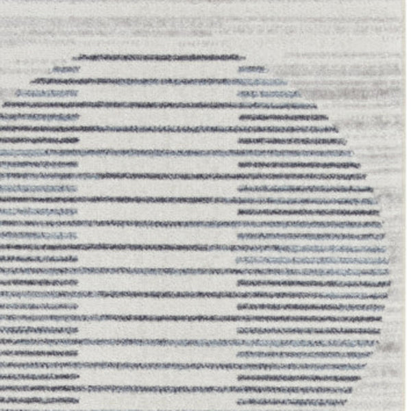 Homeroots 12' Elegant Blue And Ivory Geometric Washable Runner Rug - Durable, Stylish Accent For Any Space  Polyester 532847