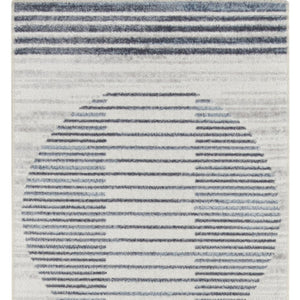 Homeroots 12' Elegant Blue And Ivory Geometric Washable Runner Rug - Durable, Stylish Accent For Any Space  Polyester 532847
