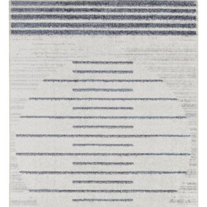Homeroots 12' Elegant Blue And Ivory Geometric Washable Runner Rug - Durable, Stylish Accent For Any Space  Polyester 532848