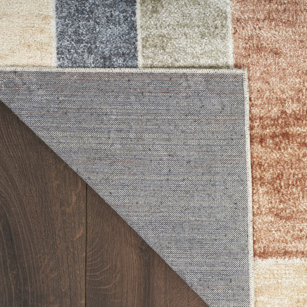 Homeroots 12' Vibrant Blue And Green Geometric Washable Runner Rug - Durable, Stylish, And Perfect For Any Space!  Polyester 532849