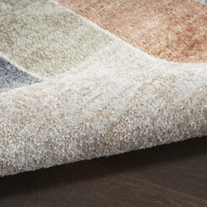 Homeroots 12' Vibrant Blue And Green Geometric Washable Runner Rug - Durable, Stylish, And Perfect For Any Space!  Polyester 532849