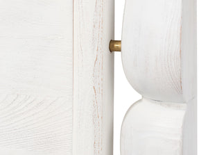 Sarreid Madeline Bungalow Bed King In Moonskin Finish - Luxurious Beechwood, Iron & Brass Design Grey  53286