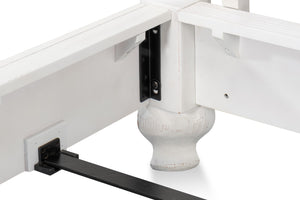 Sarreid Madeline King Bed In Bungalow White – Elegant Beechwood, Iron & Brass Design For Timeless Charm White  53286-b