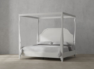 Sarreid Madeline King Bed In Bungalow White – Elegant Beechwood, Iron & Brass Design For Timeless Charm White  53286-b