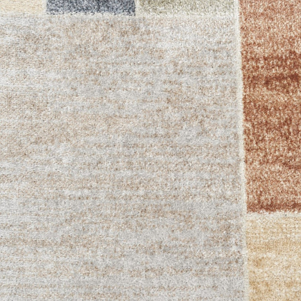 HomeRoots 7' Blue and Ivory Geometric Area Rug - Modern, Washable Design for Stylish Living Spaces and Comfort 7' X 9' 532863