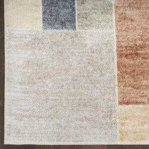 HomeRoots 7' Blue and Ivory Geometric Area Rug - Modern, Washable Design for Stylish Living Spaces and Comfort 7' X 9' 532863
