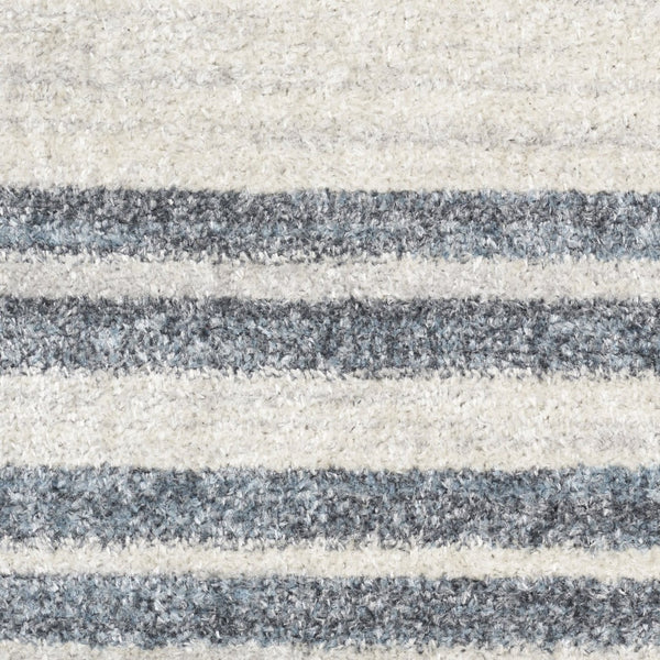 HomeRoots 7' Blue and Ivory Geometric Washable Area Rug - Modern Design for High-Traffic Spaces, Easy Care 7' X 9' 532864