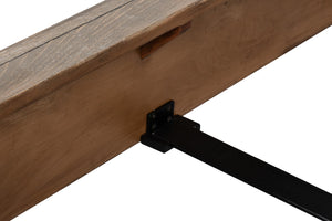 Sarreid Madeline Bungalow Bed King In Moonskin Finish - Luxurious Beechwood, Iron & Brass Design Grey  53286