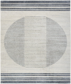 HomeRoots 7' Blue and Ivory Geometric Area Rug - Modern, Washable Design for Stylish Living Spaces and Comfort 8' X 10' 532871